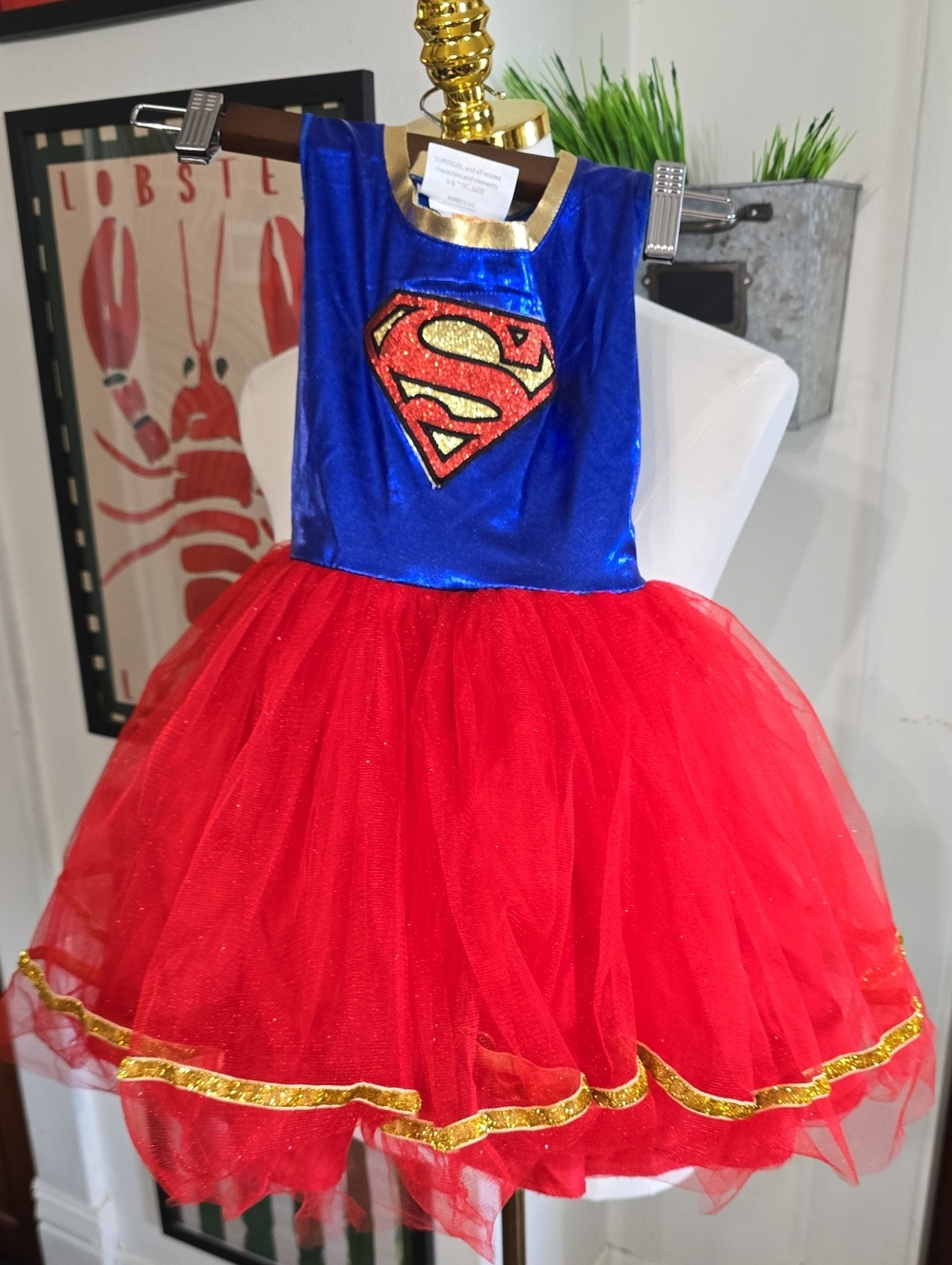 Rubie's Supergirl Dc Comincs Small 4 5 Blue, Red and Gold Tulle Dress Costume